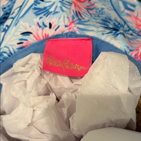 Lilly Pulitzer Floral Print Fabric with Pink and Blue Accents - Picture 2 of 6